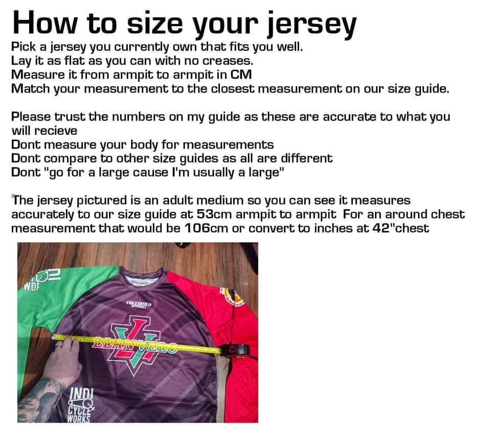 How to size your Llynfi Club Race Jersey
