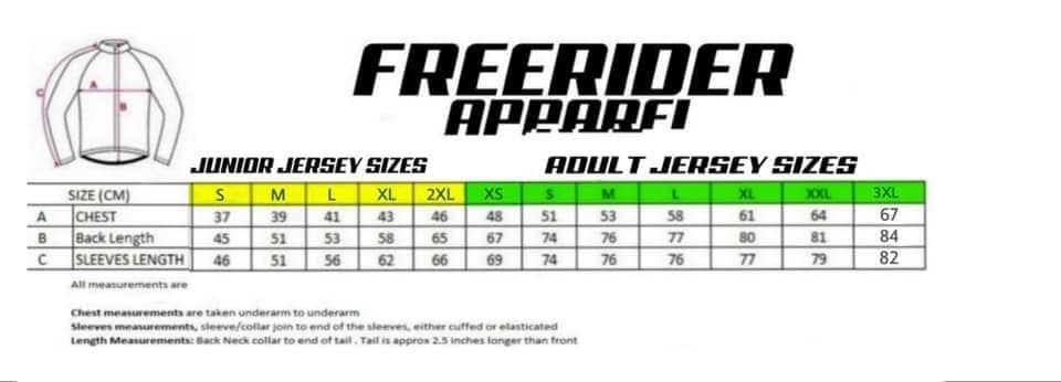 Llynfi Club Race Jersey size Guide