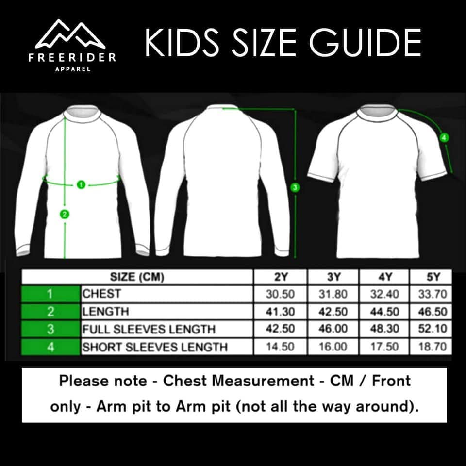 Llynfi Club Race Jersey Kids Size Guide